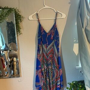 My Michelle Vibrant Blue Paisley Dress